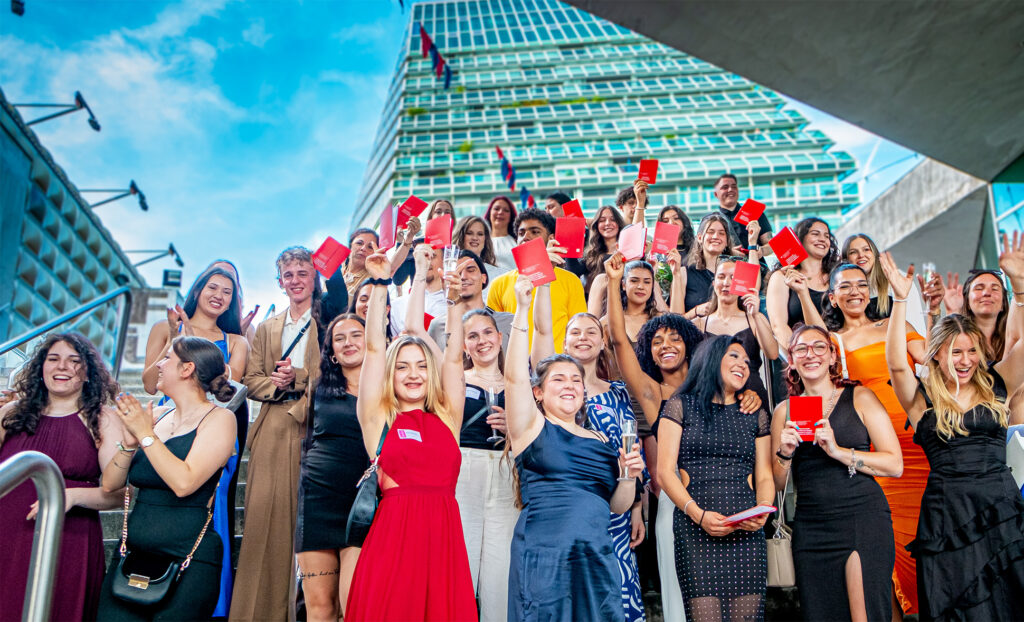 lap graduation group picture